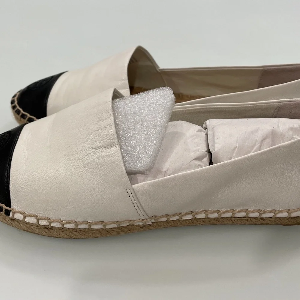 Tory Burch Leather Color Block Espadrille Flats - Picture 10 of 14